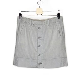 Anthropologie Paper Boy Button Front Linen Blend Skirt